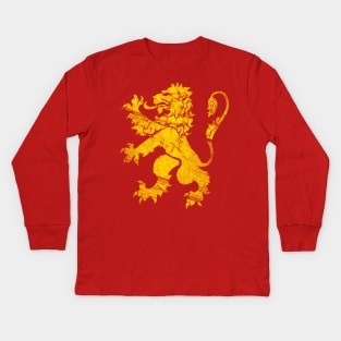Gold Lion Rampant Kids Long Sleeve T-Shirt